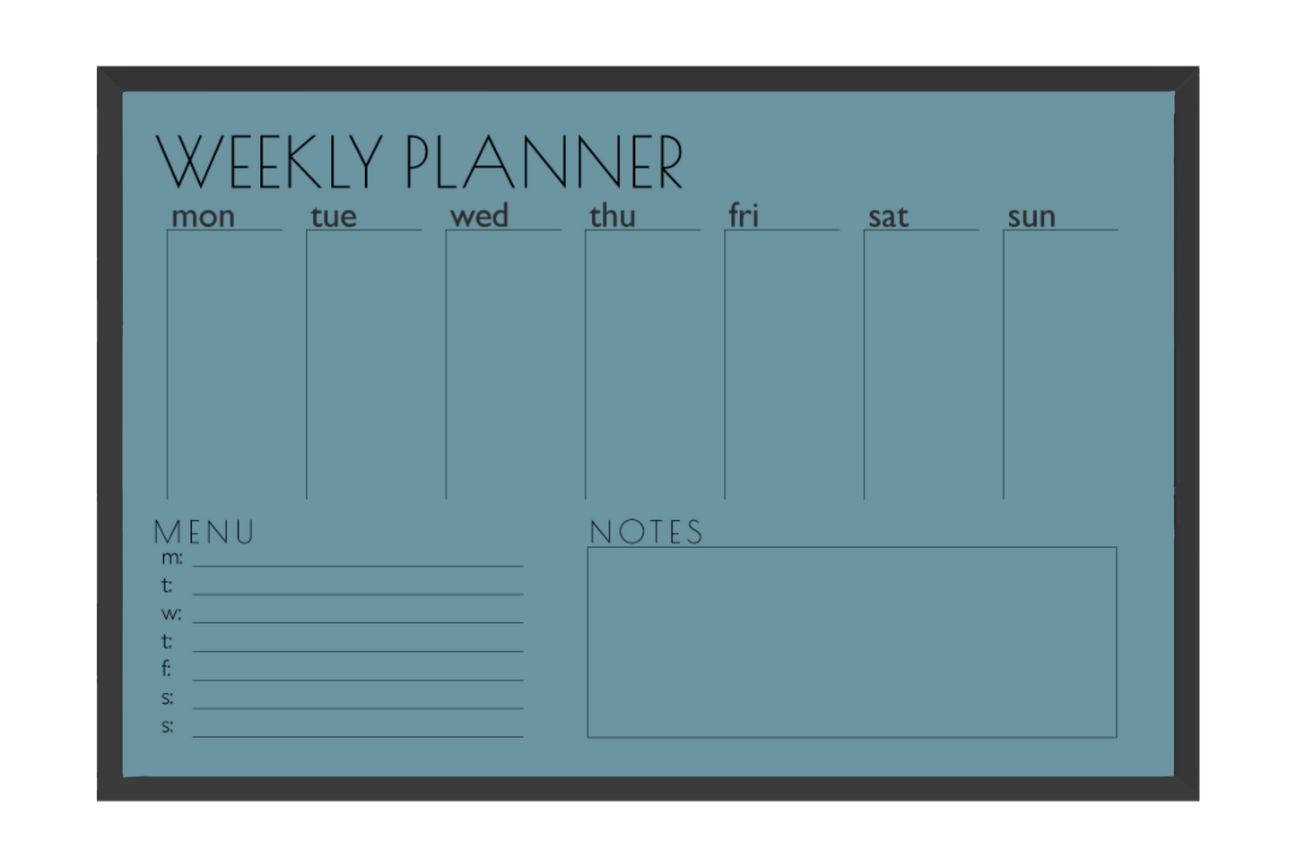 Weekly Planner + Menu