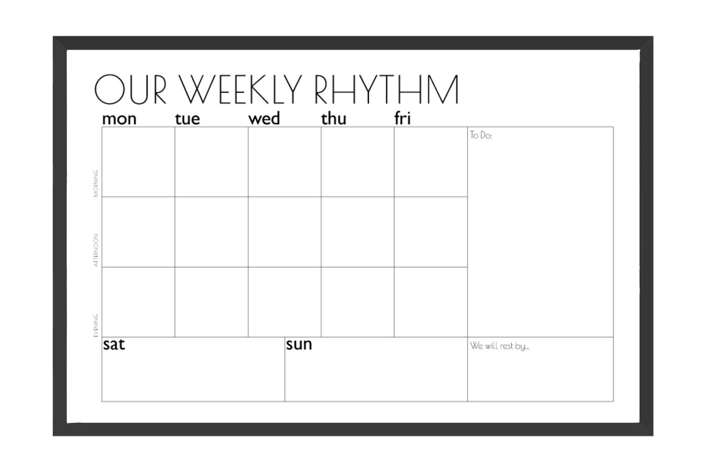 Weekly Rhythm Planner