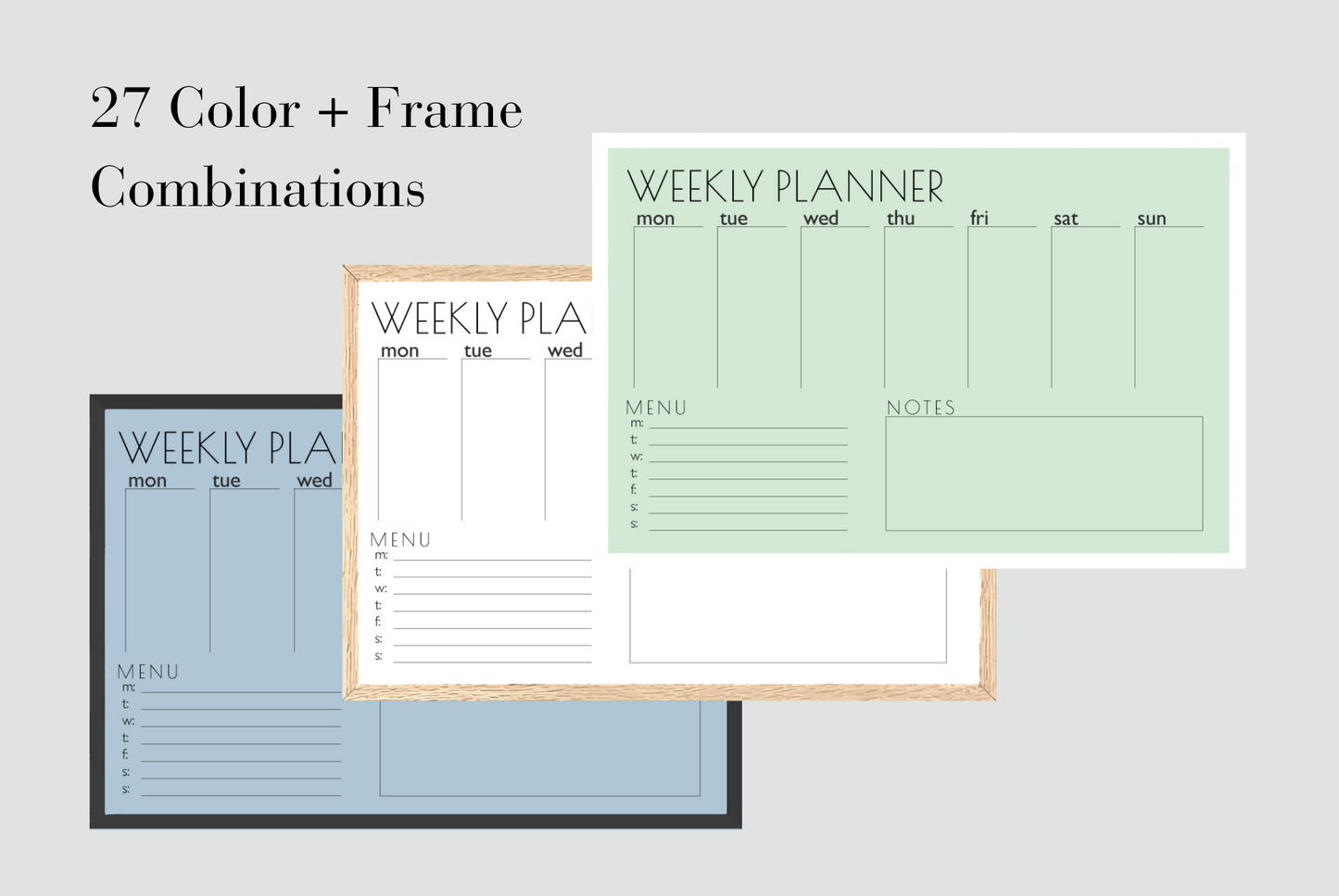 Weekly Planner + Menu