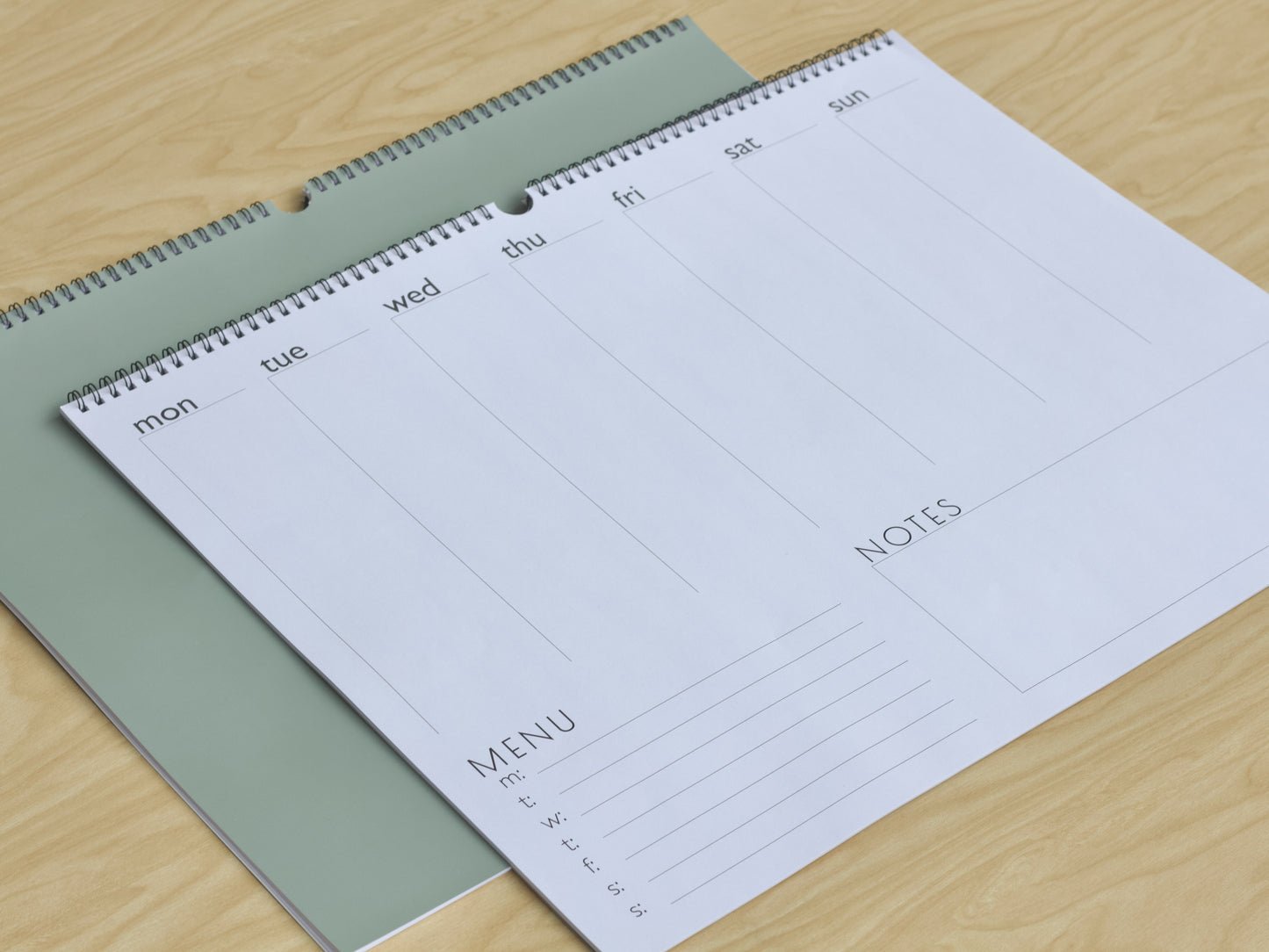 Weekly Paper Planner | Menu + Notes + Weekly Overview | Large 20x16 Format | 26 Tear-Off Sheets | Wall or Desk Use