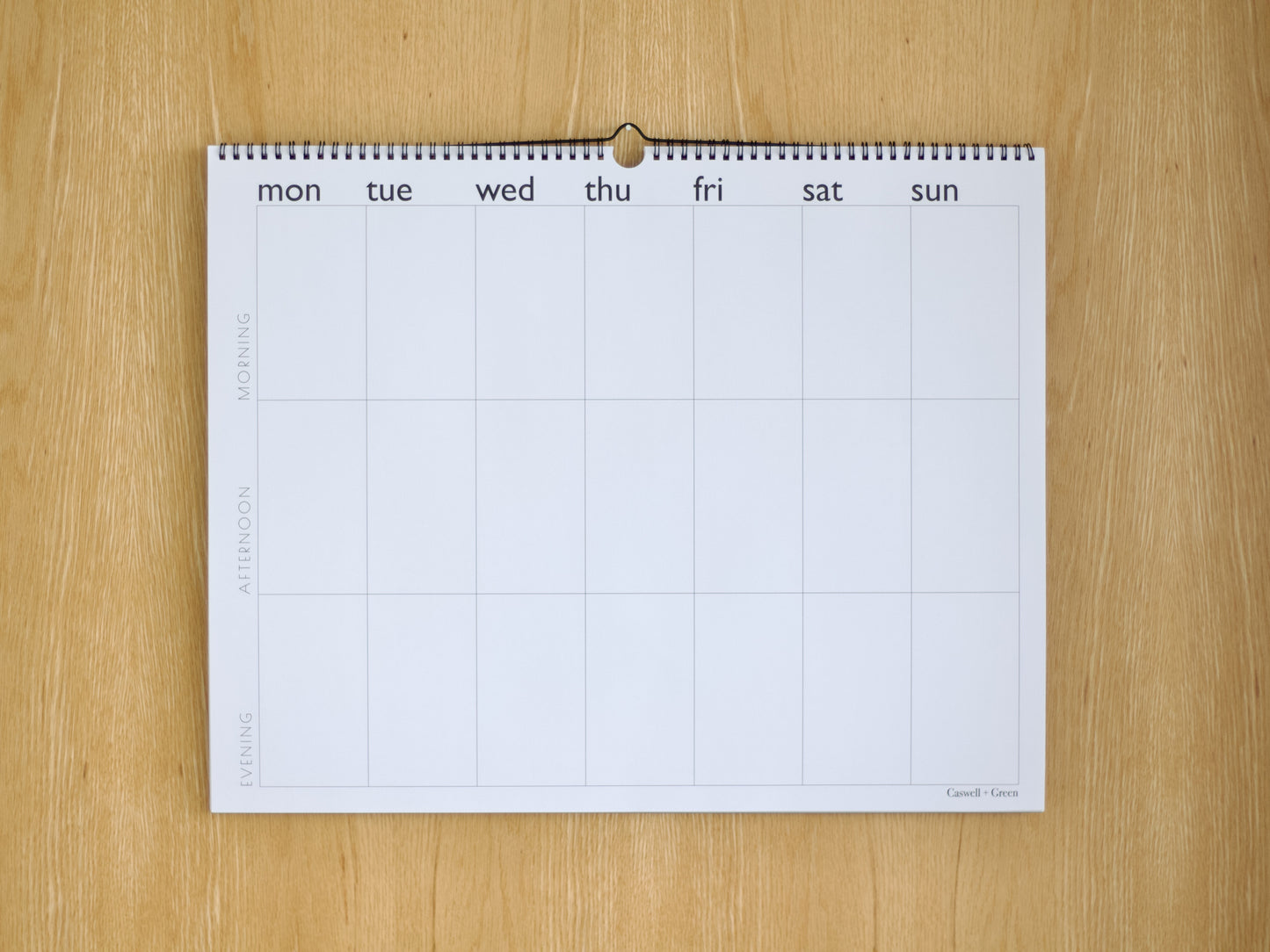 Time Block Weekly Paper Planner | Morning, Afternoon, Evening Layout | 20x16 Desk or Wall Format | 26 Pages | Monday Start