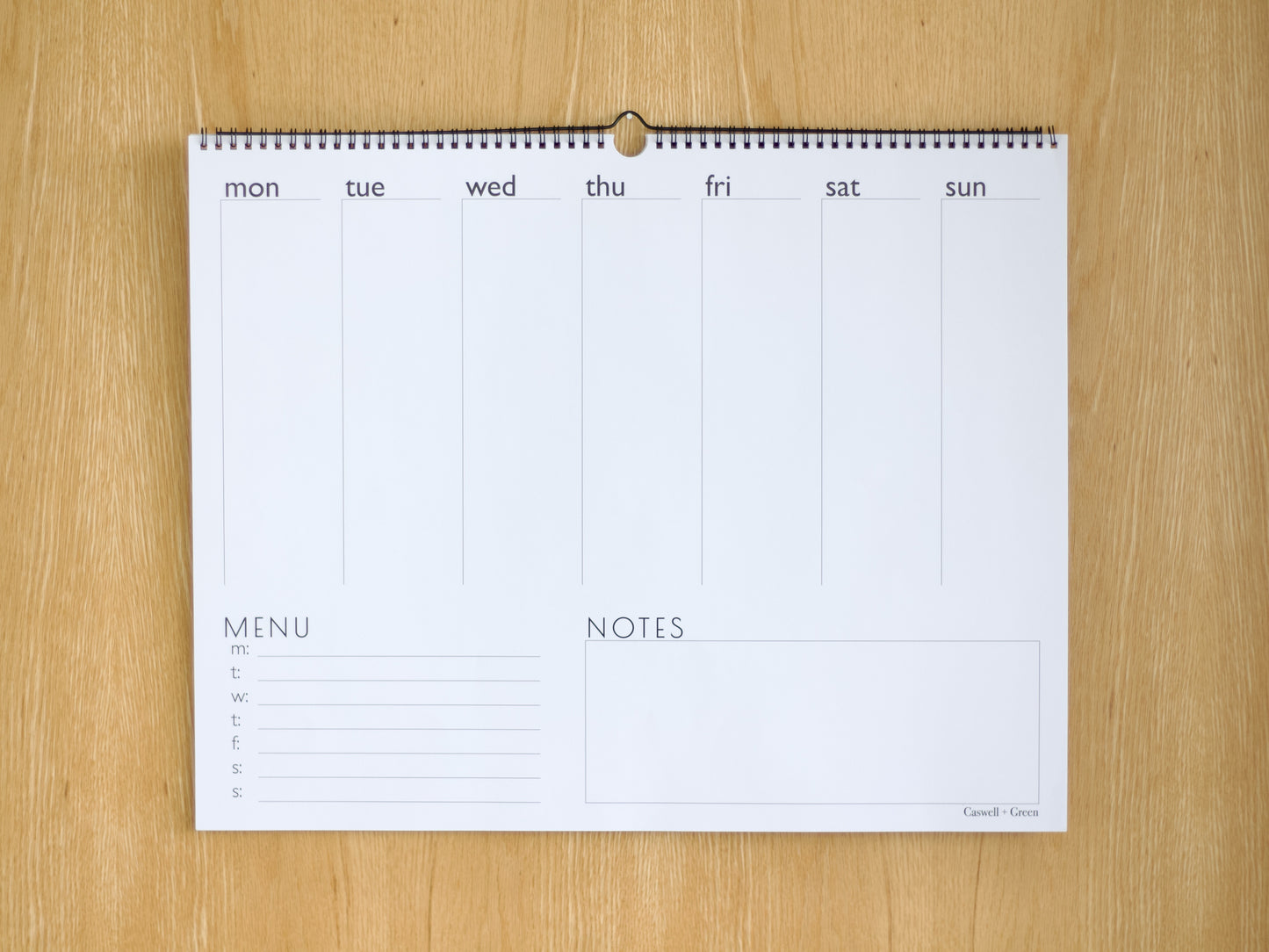 Weekly Paper Planner | Menu + Notes + Weekly Overview | Large 20x16 Format | 26 Tear-Off Sheets | Wall or Desk Use