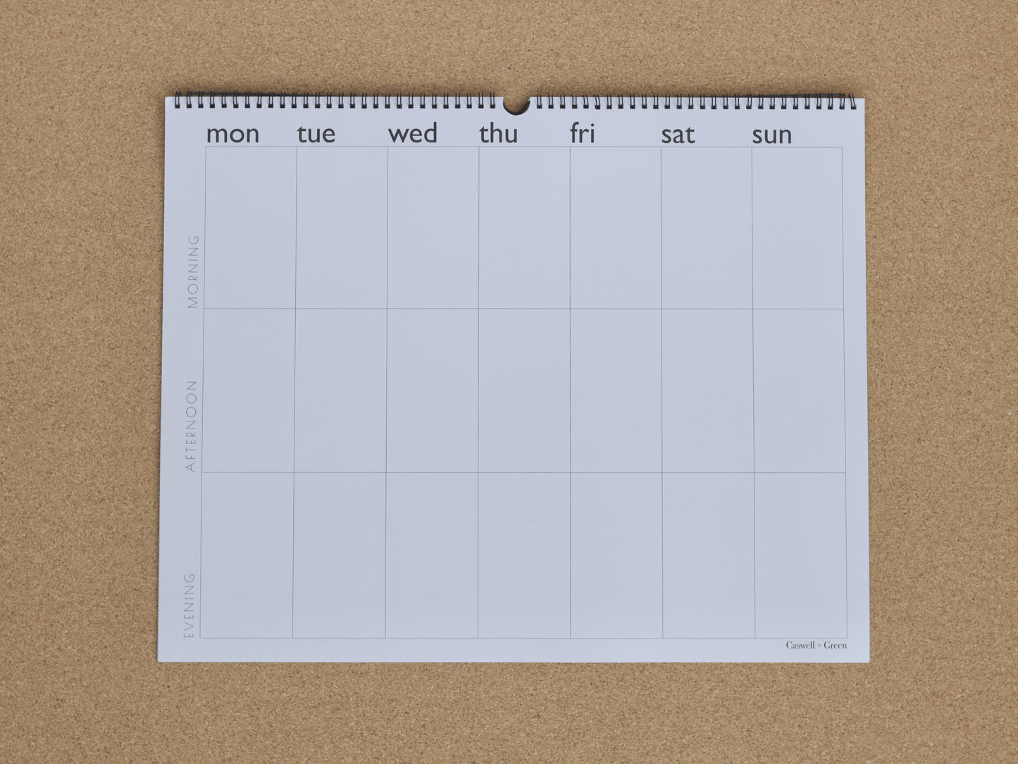 Time Block Weekly Paper Planner | Morning, Afternoon, Evening Layout | 20x16 Desk or Wall Format | 26 Pages | Monday Start
