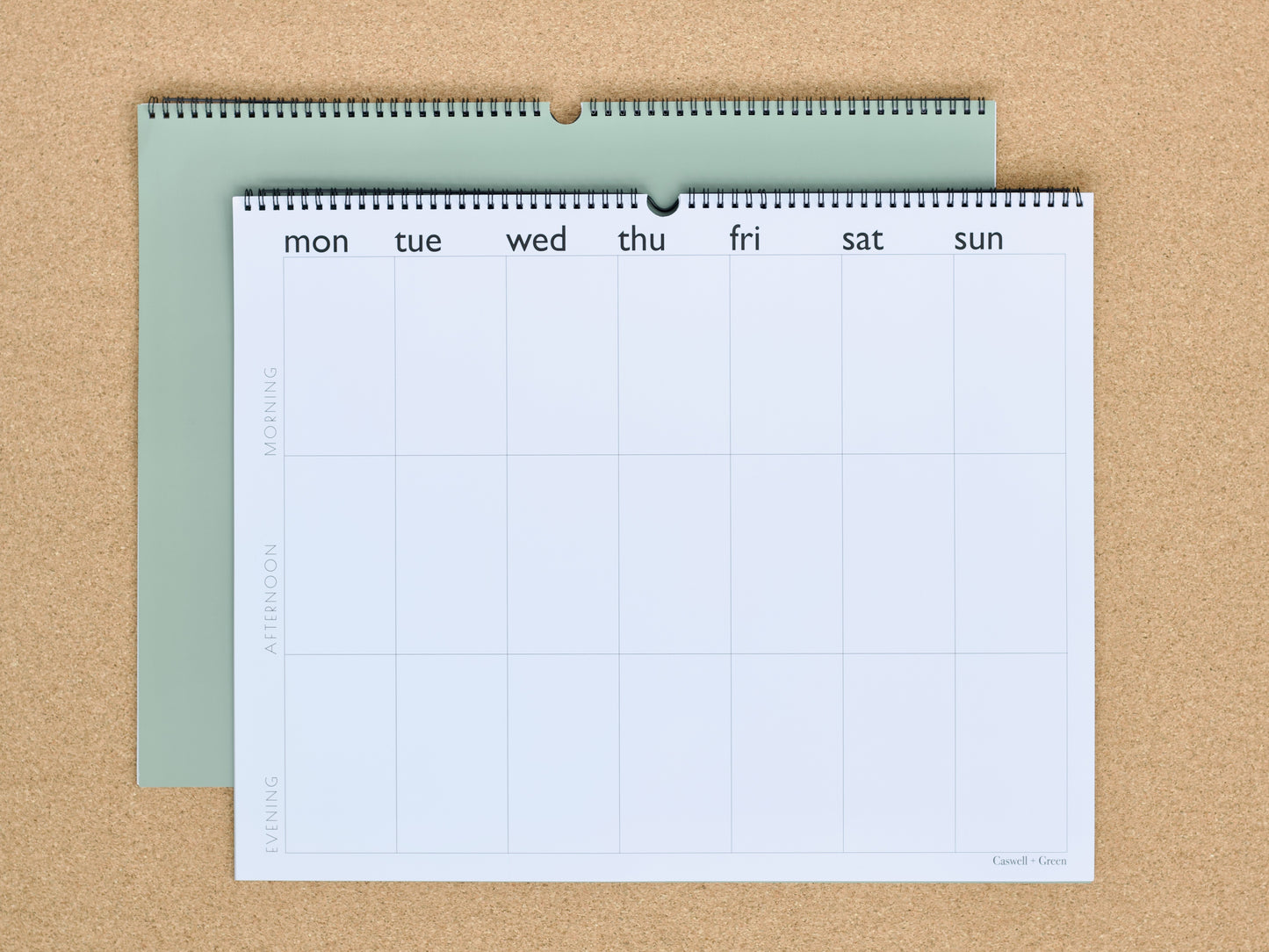 Time Block Weekly Paper Planner | Morning, Afternoon, Evening Layout | 20x16 Desk or Wall Format | 26 Pages | Monday Start