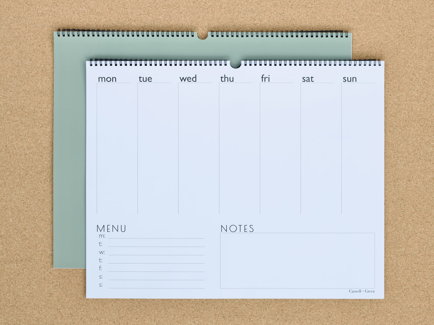 Weekly Paper Planner | Menu + Notes + Weekly Overview | Large 20x16 Format | 26 Tear-Off Sheets | Wall or Desk Use