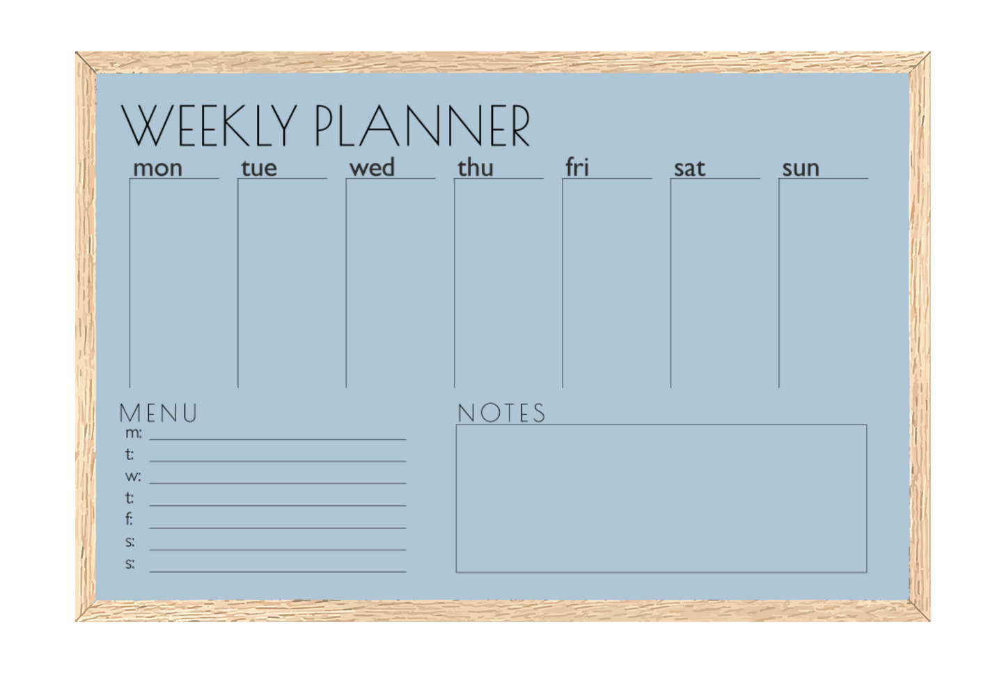 Weekly Planner + Menu