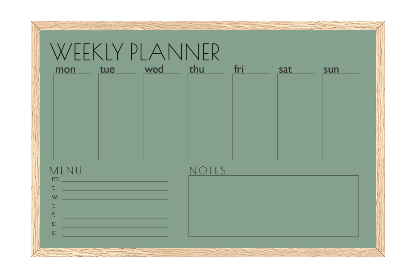 Weekly Planner + Menu