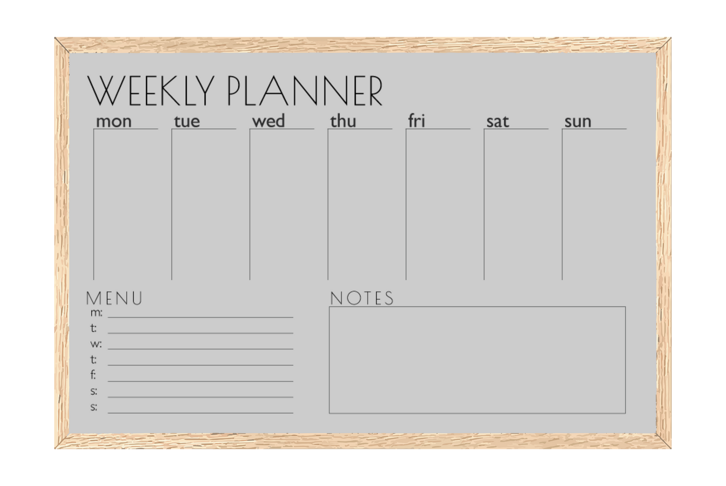 Weekly Planner + Menu