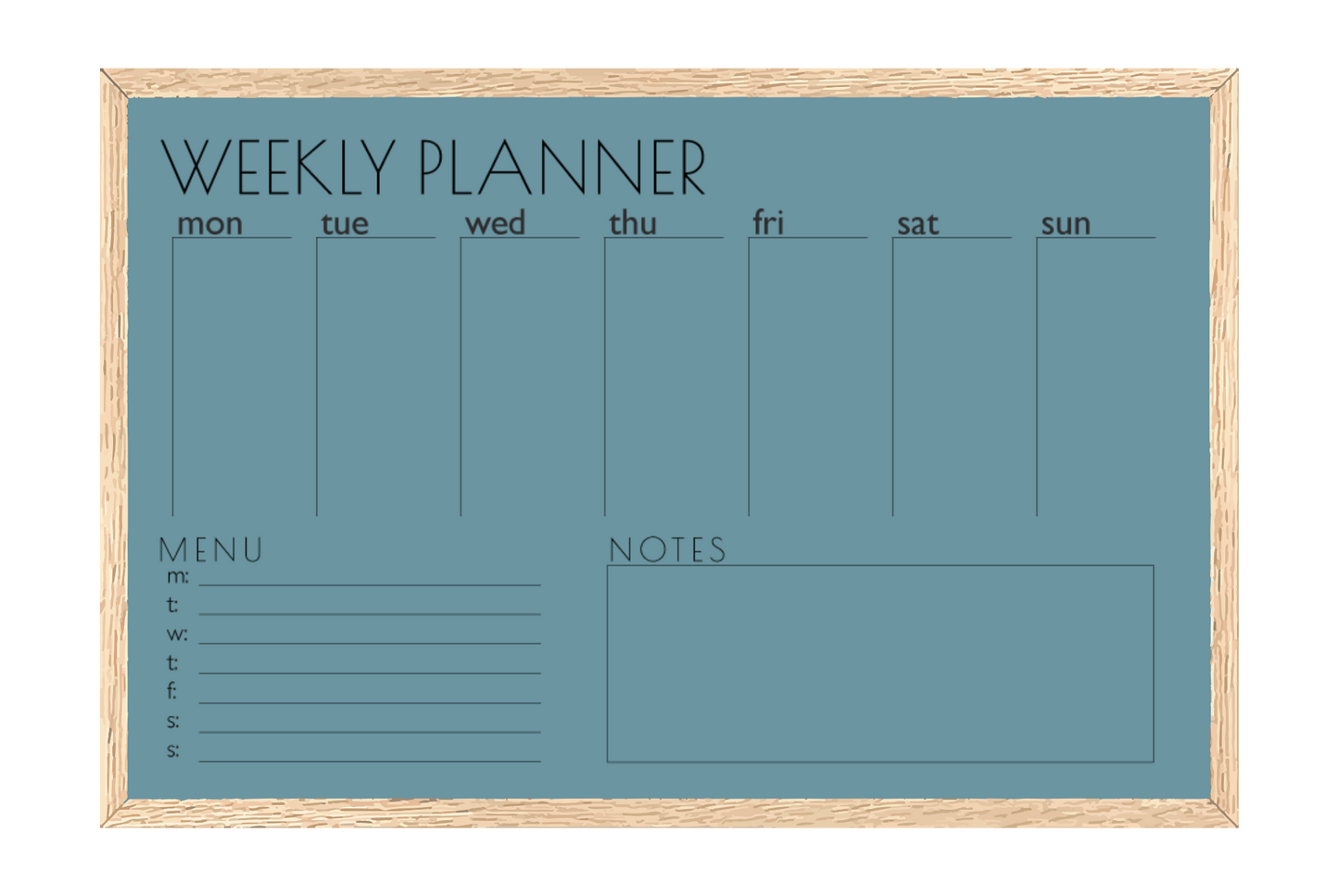 Weekly Planner + Menu