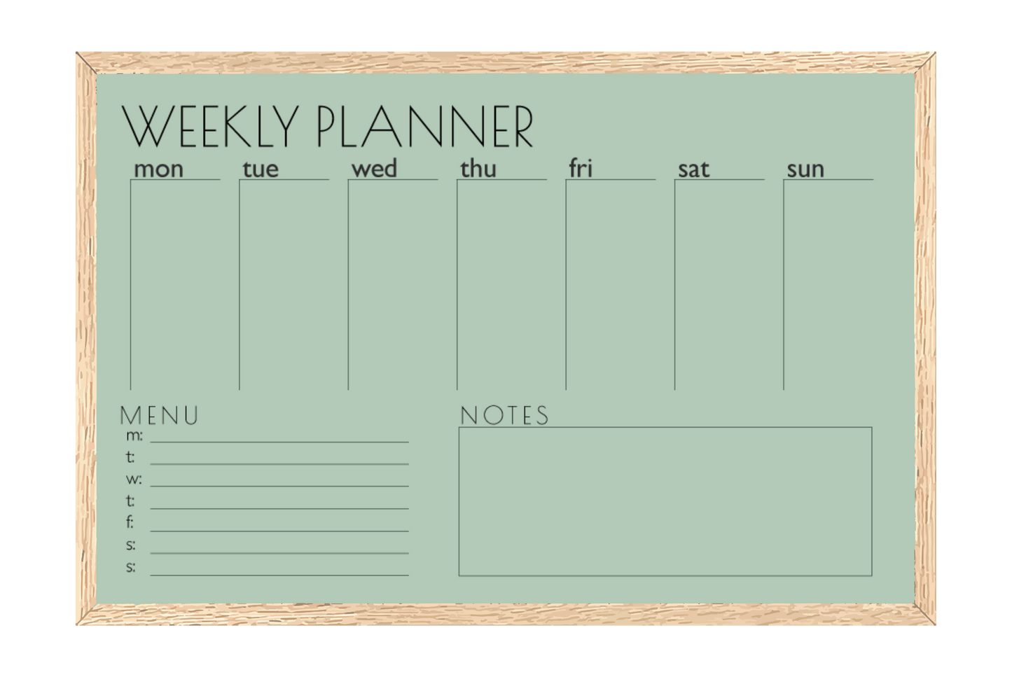 Weekly Planner + Menu