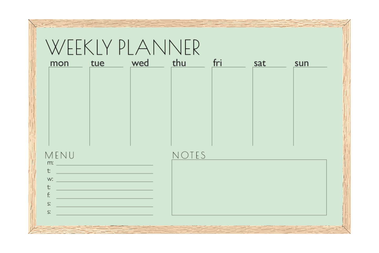 Weekly Planner + Menu