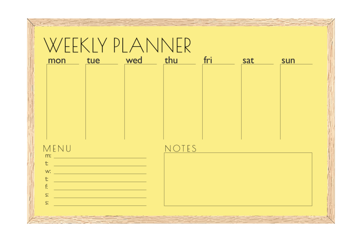 Weekly Planner + Menu