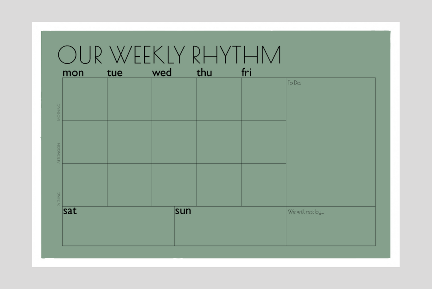 Weekly Rhythm Planner