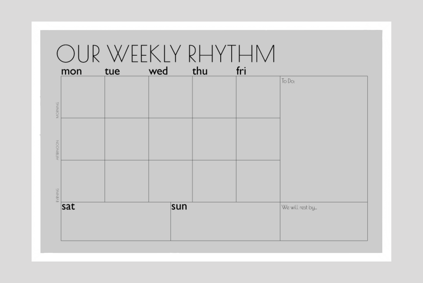Weekly Rhythm Planner