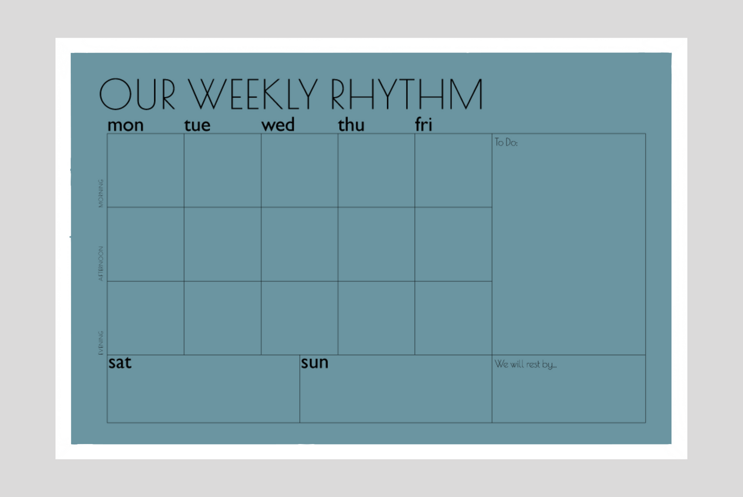 Weekly Rhythm Planner