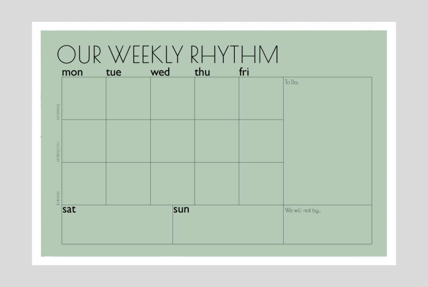 Weekly Rhythm Planner