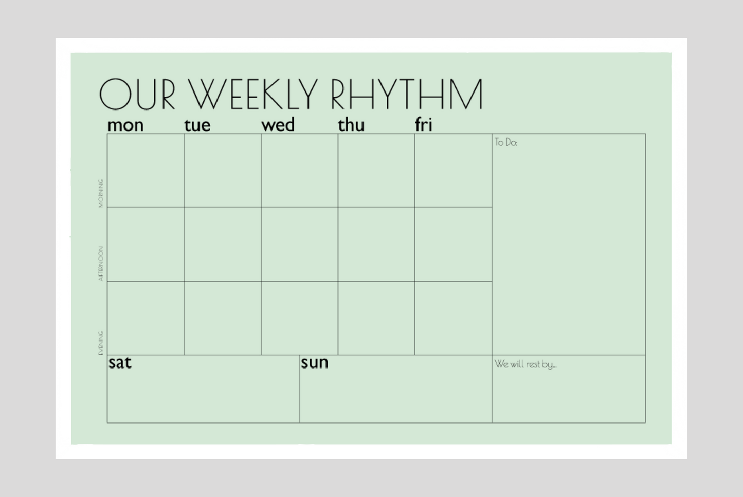 Weekly Rhythm Planner