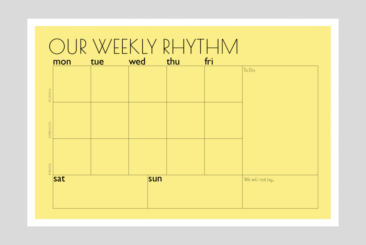 Weekly Rhythm Planner
