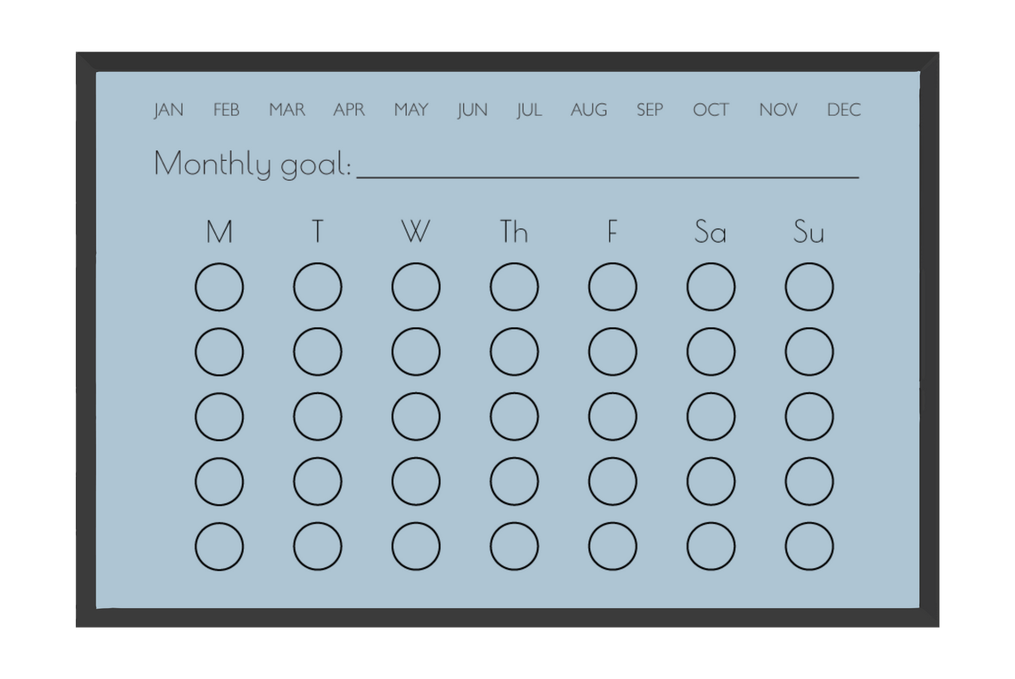 Monthly Habit Tracker (Circles)