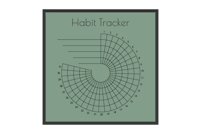 Monthly Round Habit Tracker (Single tone)