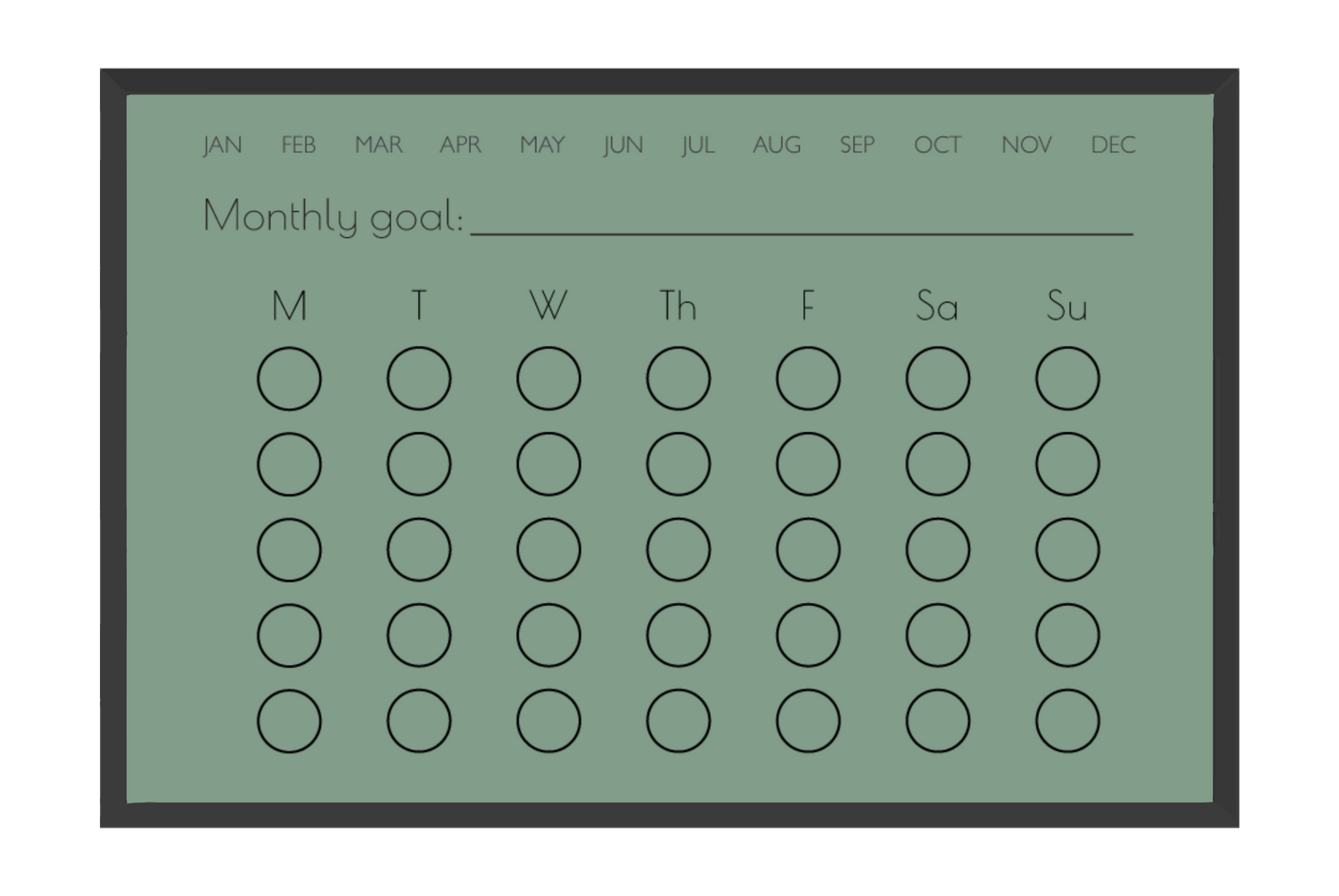 Monthly Habit Tracker (Circles)