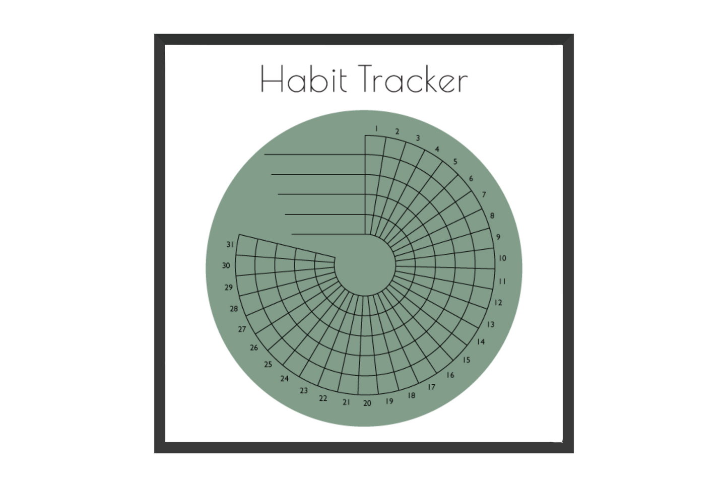 Monthly Round Habit Tracker (two tone)