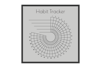 Monthly Round Habit Tracker (Single tone)