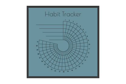 Monthly Round Habit Tracker (Single tone)