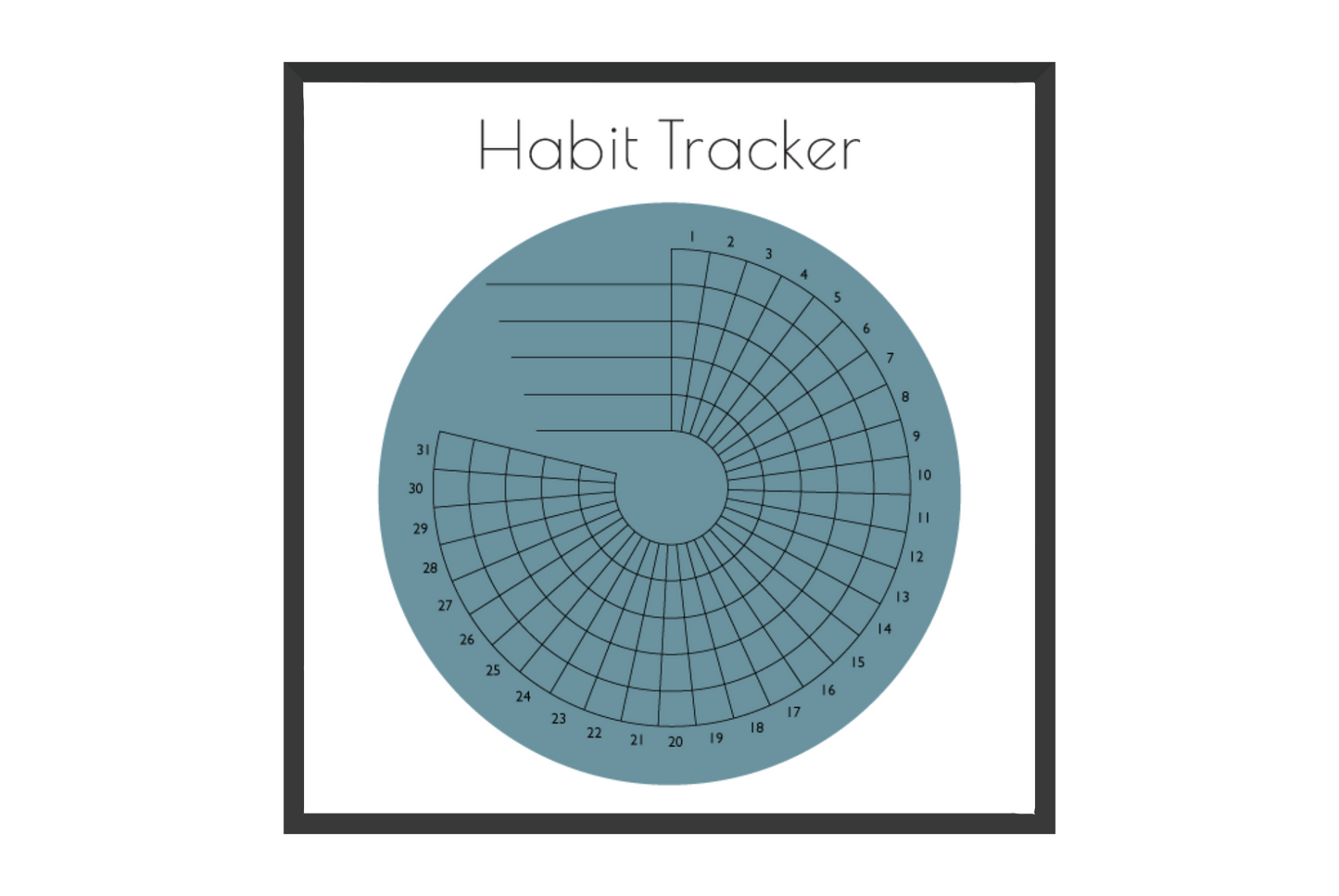 Monthly Round Habit Tracker (two tone)