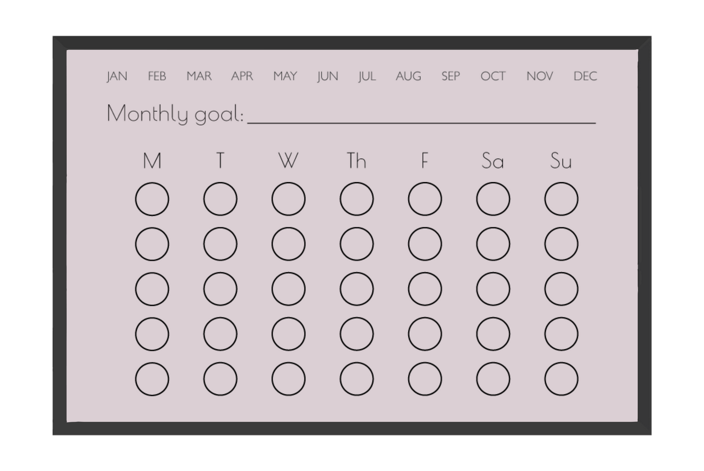 Monthly Habit Tracker (Circles)