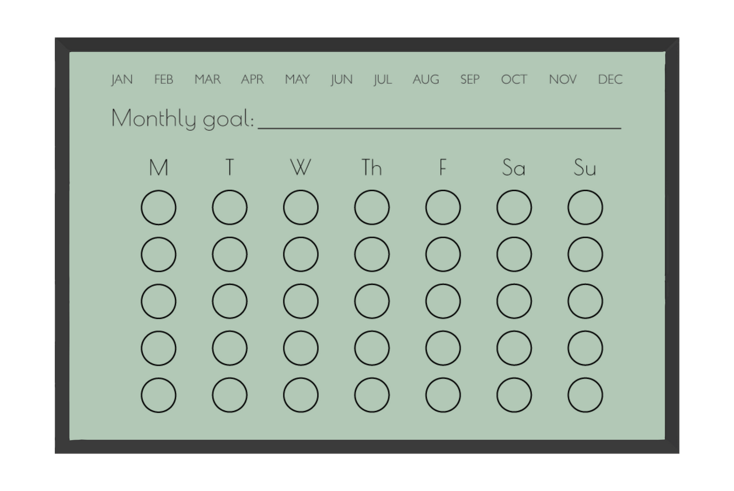 Monthly Habit Tracker (Circles)