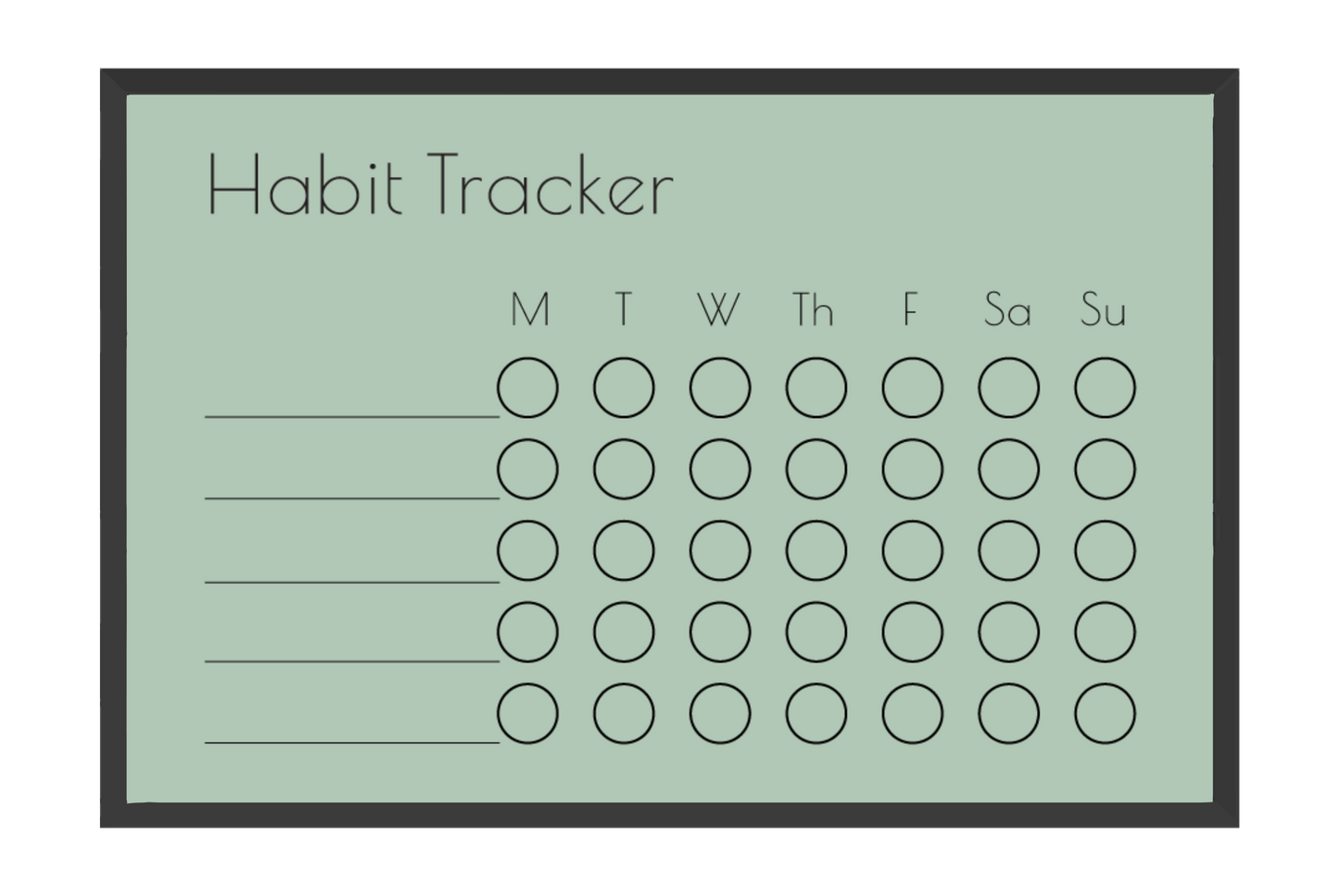 Weekly Habit Tracker (Circles)