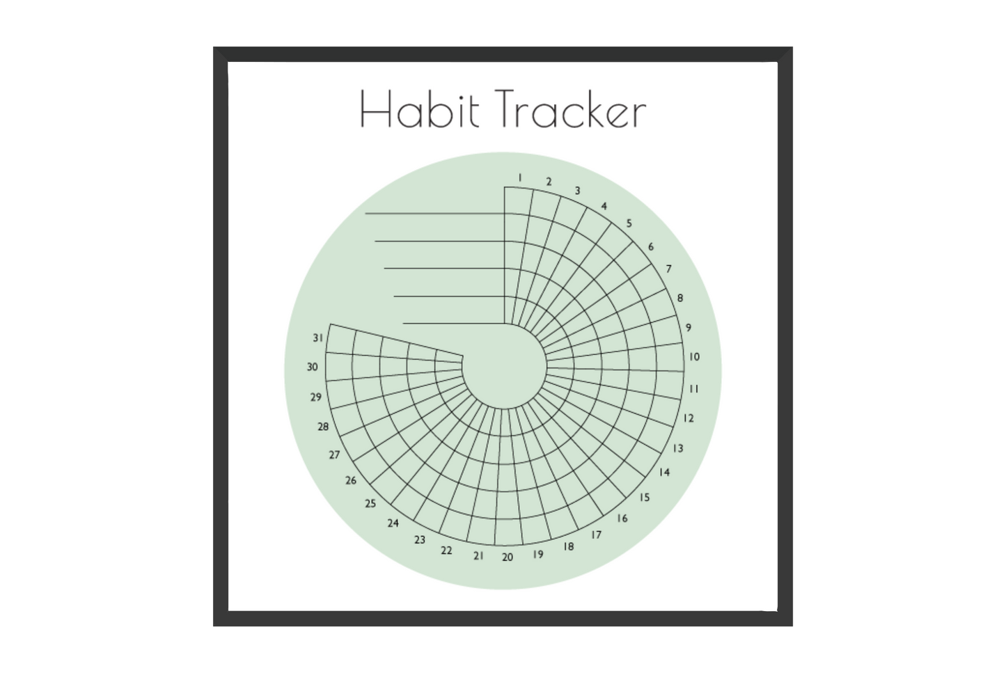 Monthly Round Habit Tracker (two tone)