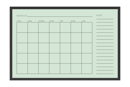 Monthly + Notes Calendar