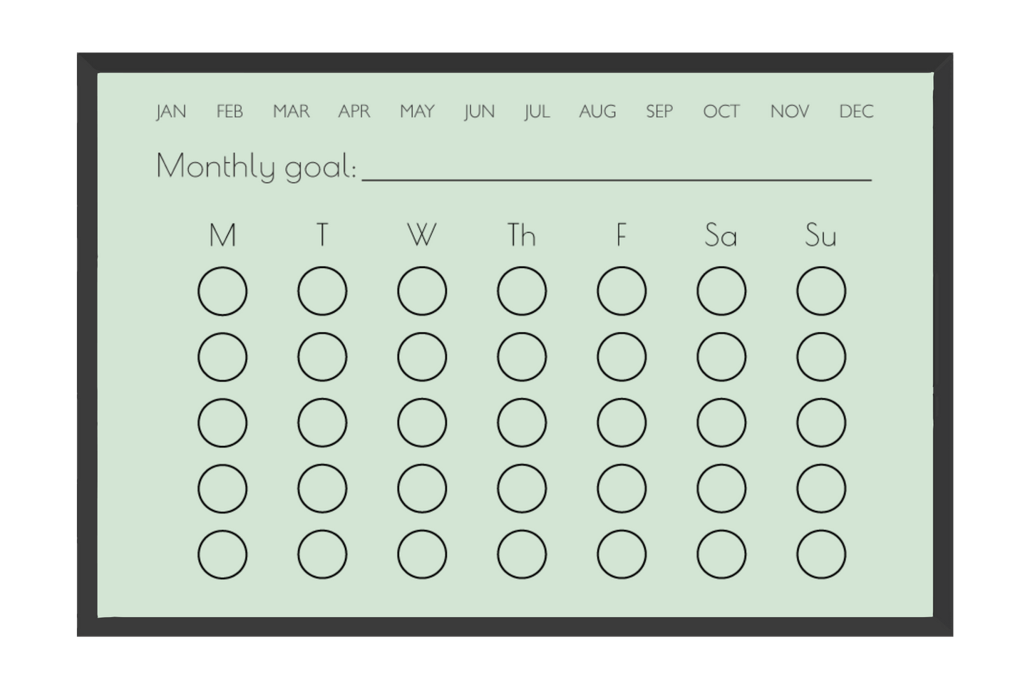 Monthly Habit Tracker (Circles)