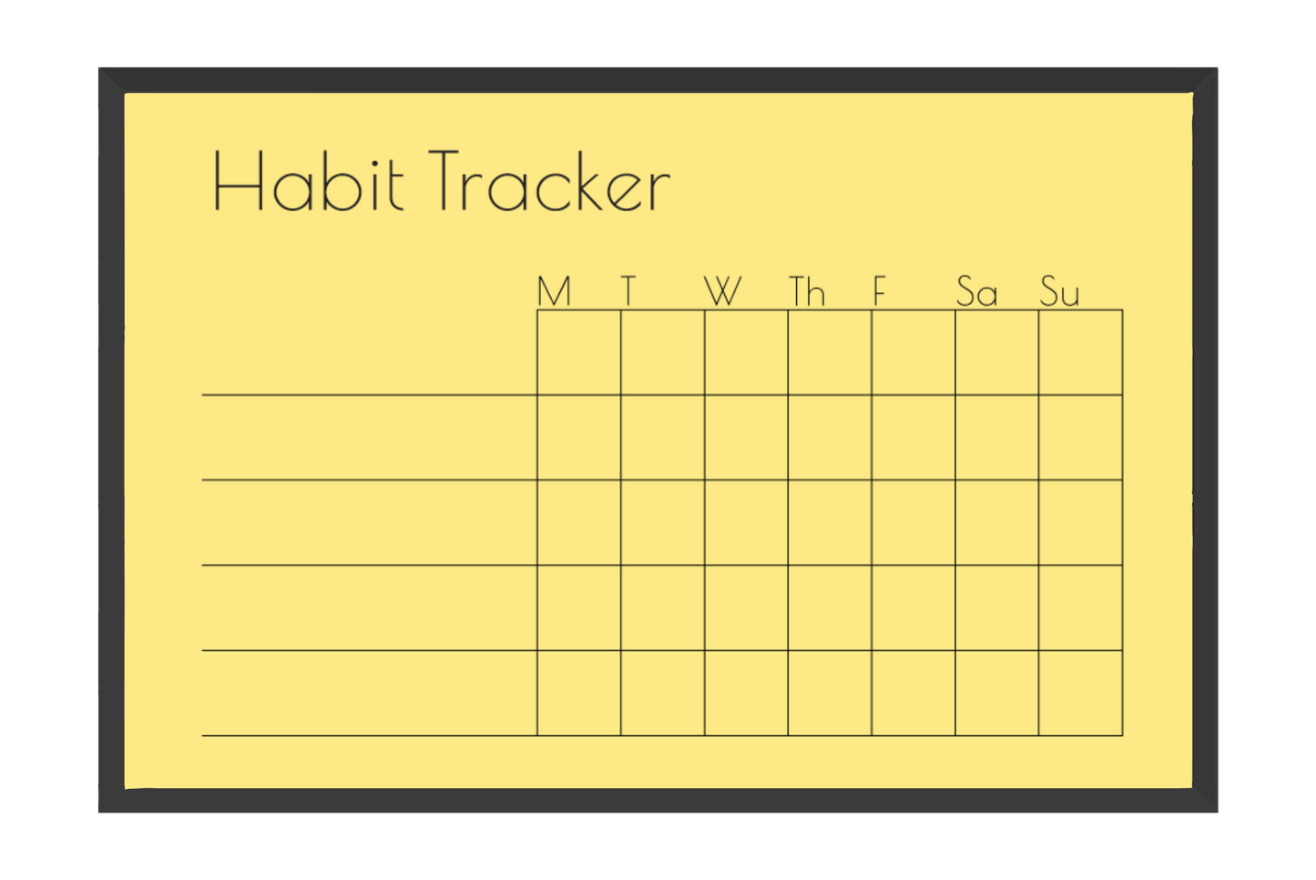 Weekly Habit Tracker (Squares)