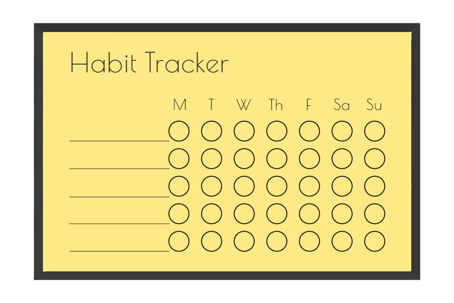 Weekly Habit Tracker (Circles)