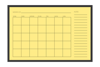 Monthly + Notes Calendar