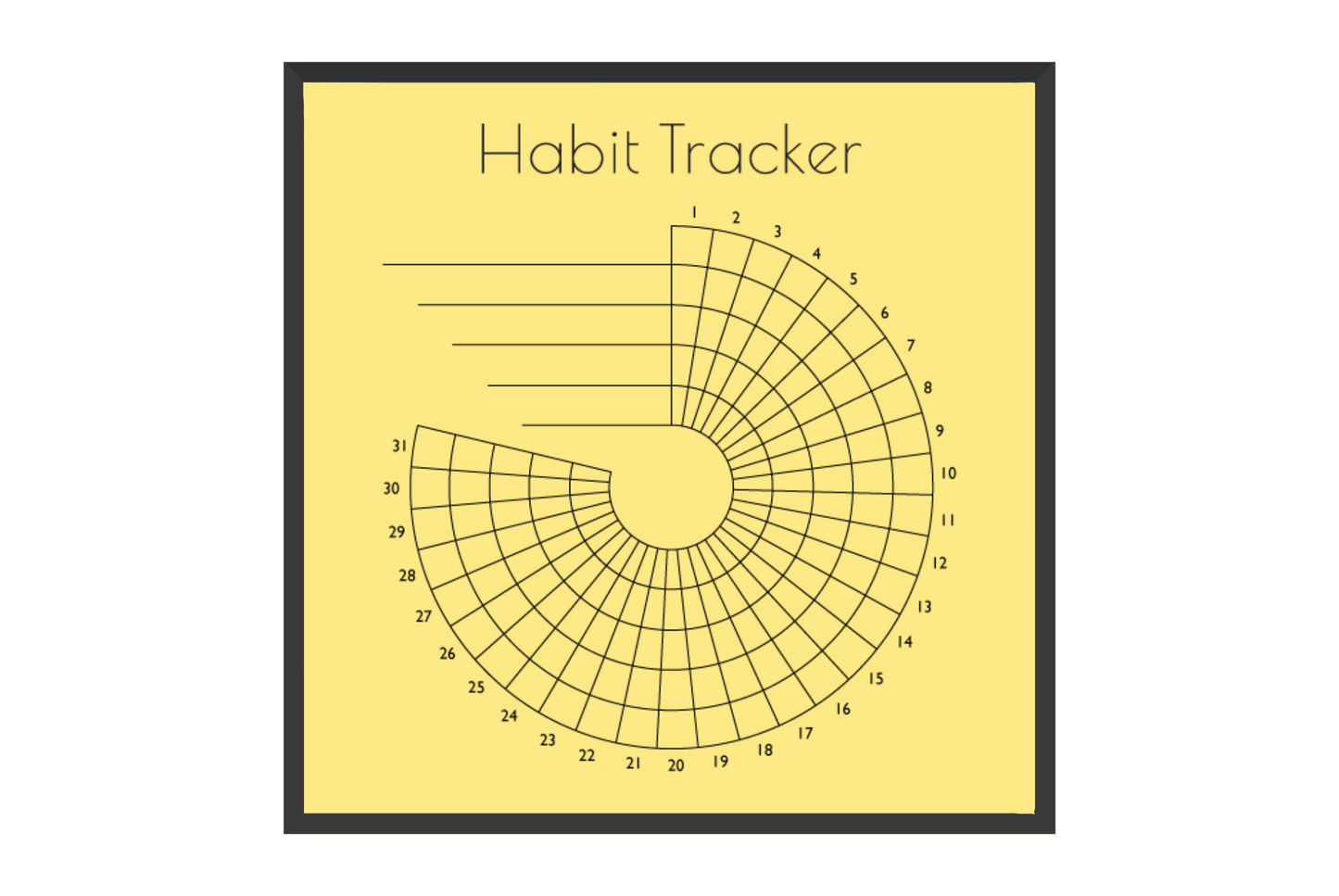 Monthly Round Habit Tracker (Single tone)