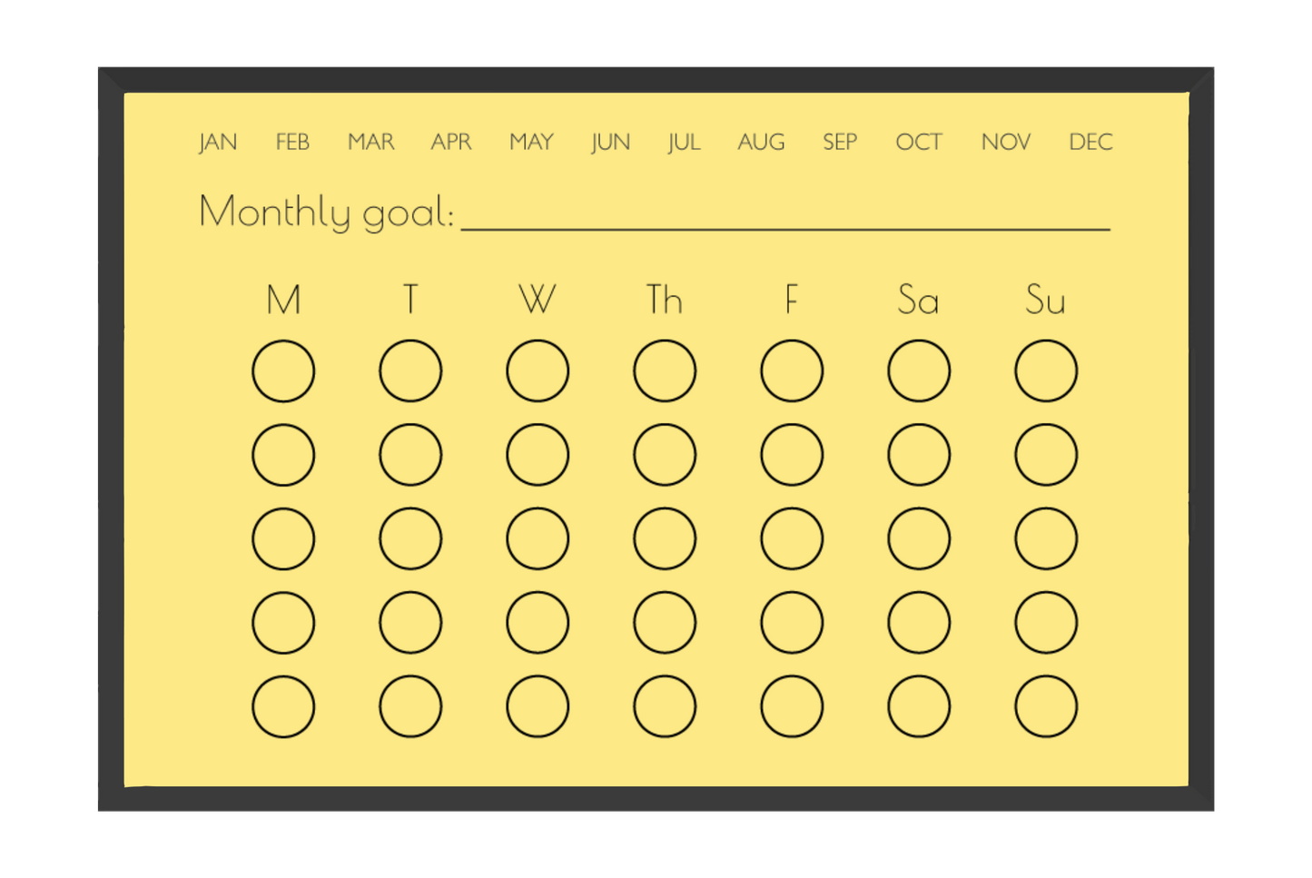 Monthly Habit Tracker (Circles)