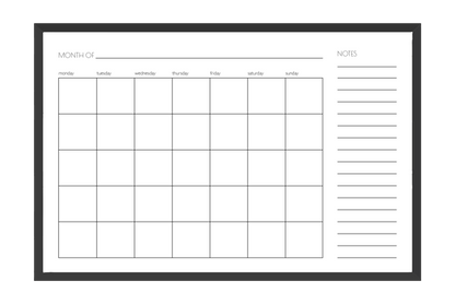 Monthly + Notes Calendar