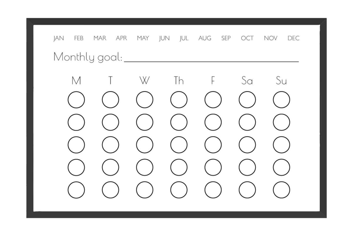 Monthly Habit Tracker (Circles)