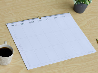 Time Block Weekly Paper Planner | Morning, Afternoon, Evening Layout | 20x16 Desk or Wall Format | 26 Pages | Monday Start