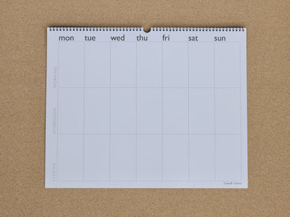 Time Block Weekly Paper Planner | Morning, Afternoon, Evening Layout | 20x16 Desk or Wall Format | 26 Pages | Monday Start