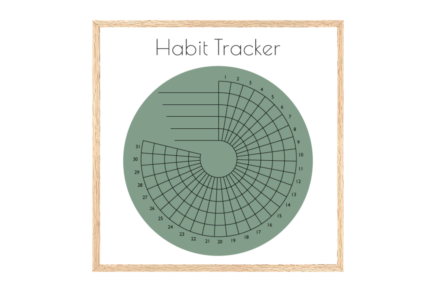 Monthly Round Habit Tracker (two tone)