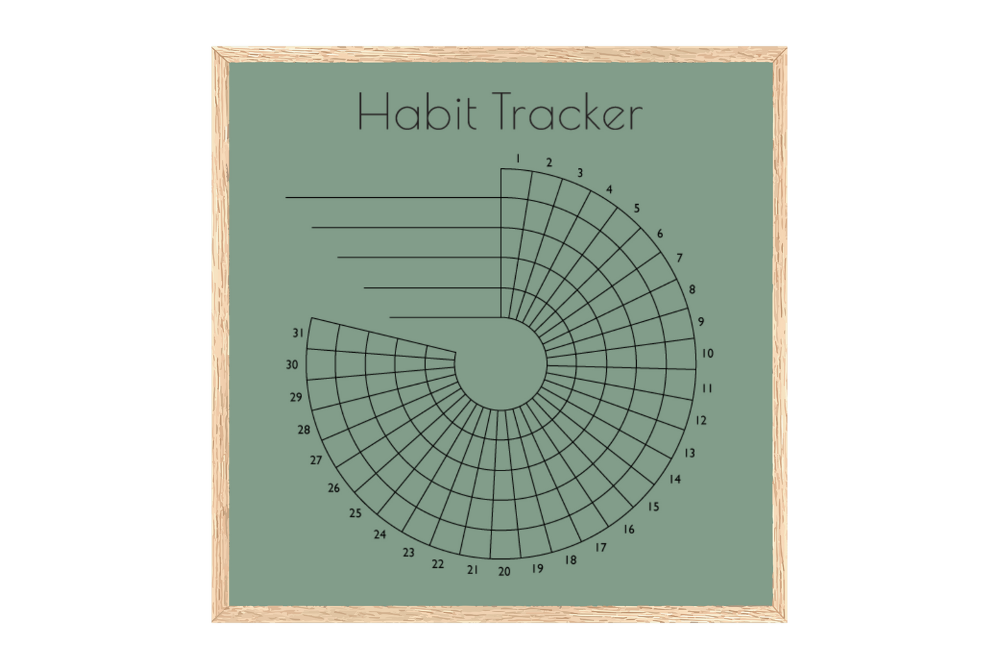 Monthly Round Habit Tracker (Single tone)