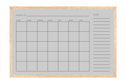 Monthly + Notes Calendar