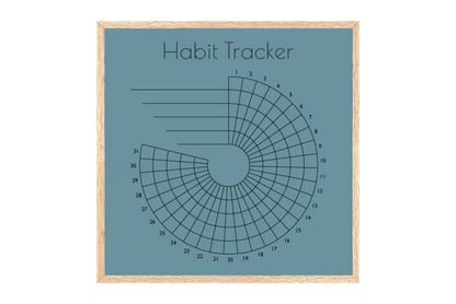 Monthly Round Habit Tracker (Single tone)