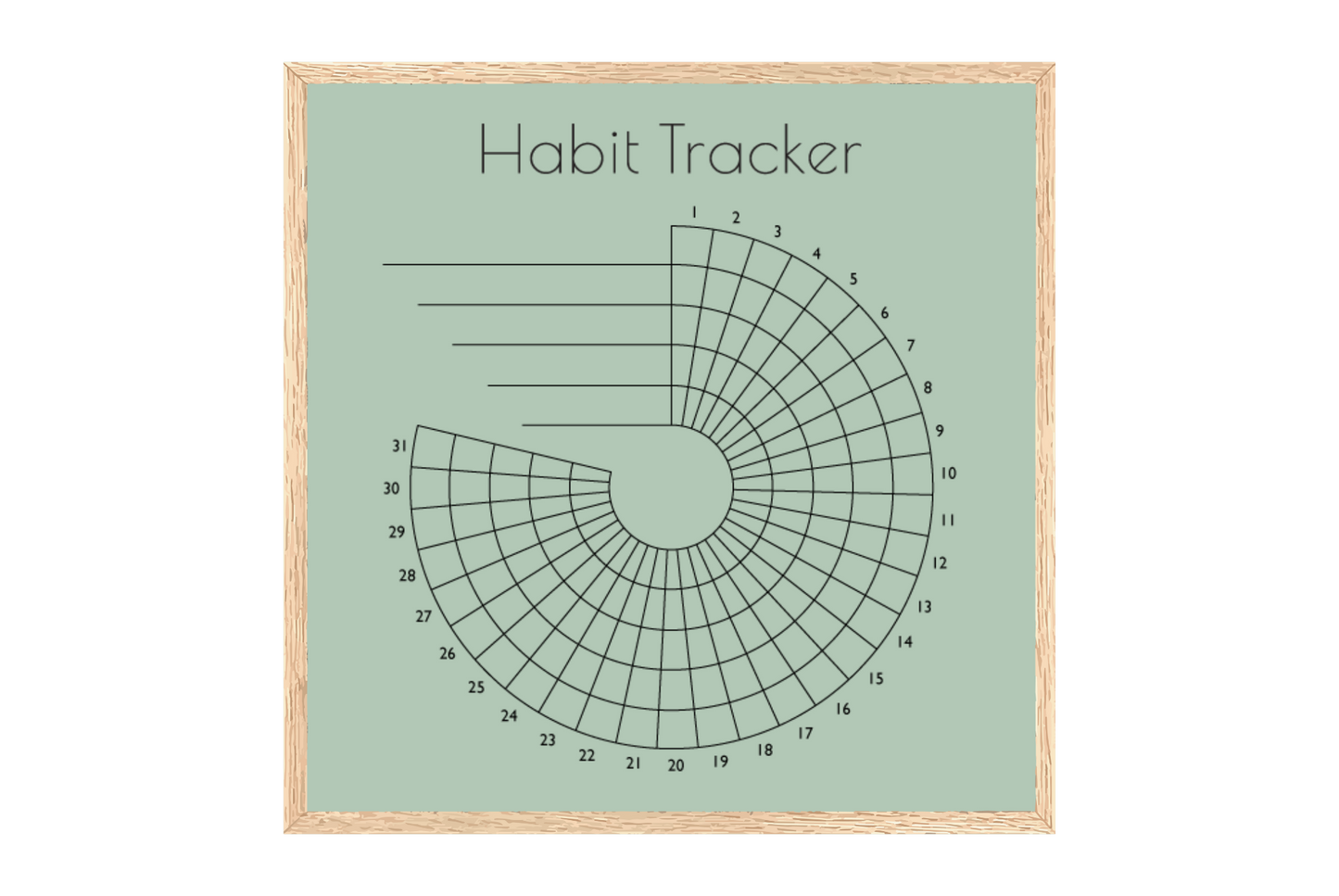 Monthly Round Habit Tracker (Single tone)