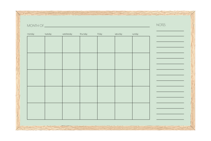 Monthly + Notes Calendar